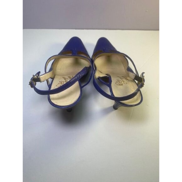 Vintage Royal Blue Strappy Heels Rosina Ferragamo Schiavone - Size 4  Fun & Fab - Picture 4 of 15
